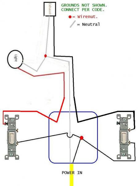 Bathroom Exhaust Fan Wiring Diagram
 Bathroom Exhaust fan light advice DoItYourself