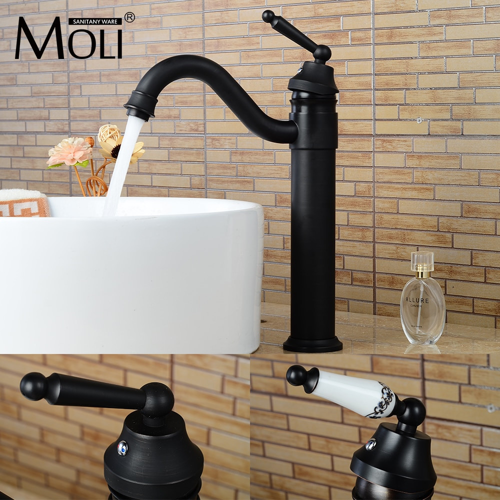 Bathroom Faucets For Vessel Sinks
 Vintage Style Oil rubbed Bronze black bathroom sink