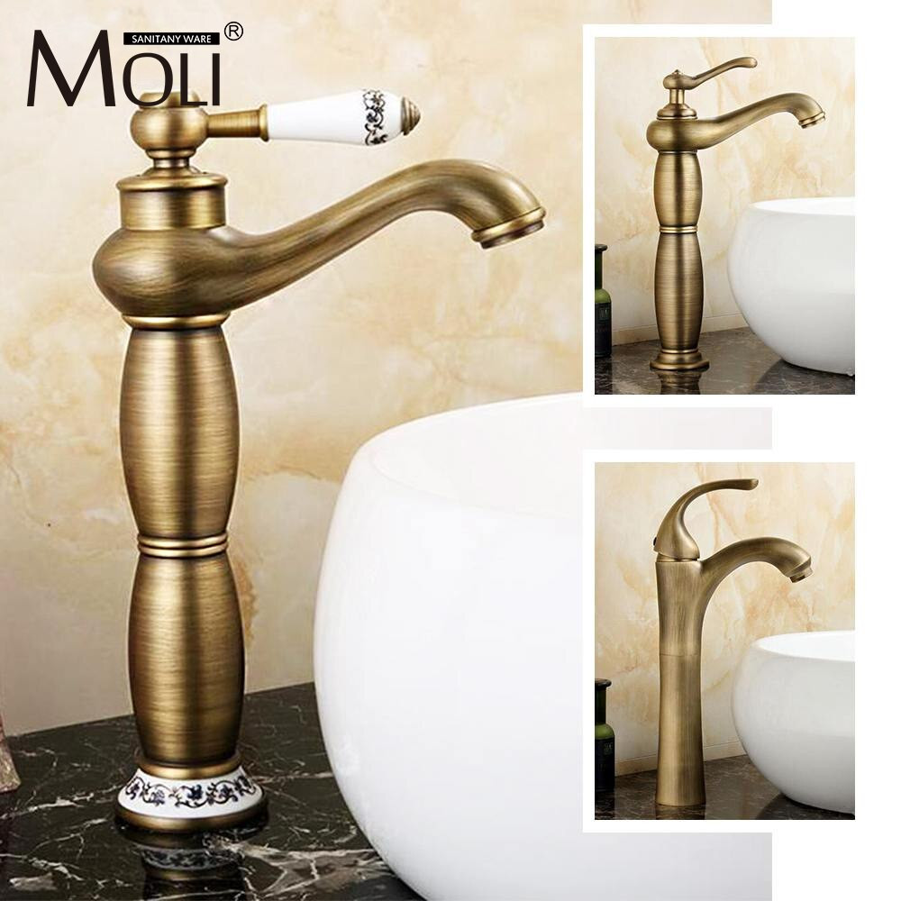 Bathroom Faucets For Vessel Sinks
 Tall Antique Bronze Basin Sink Mixer For Bathroom Vessel