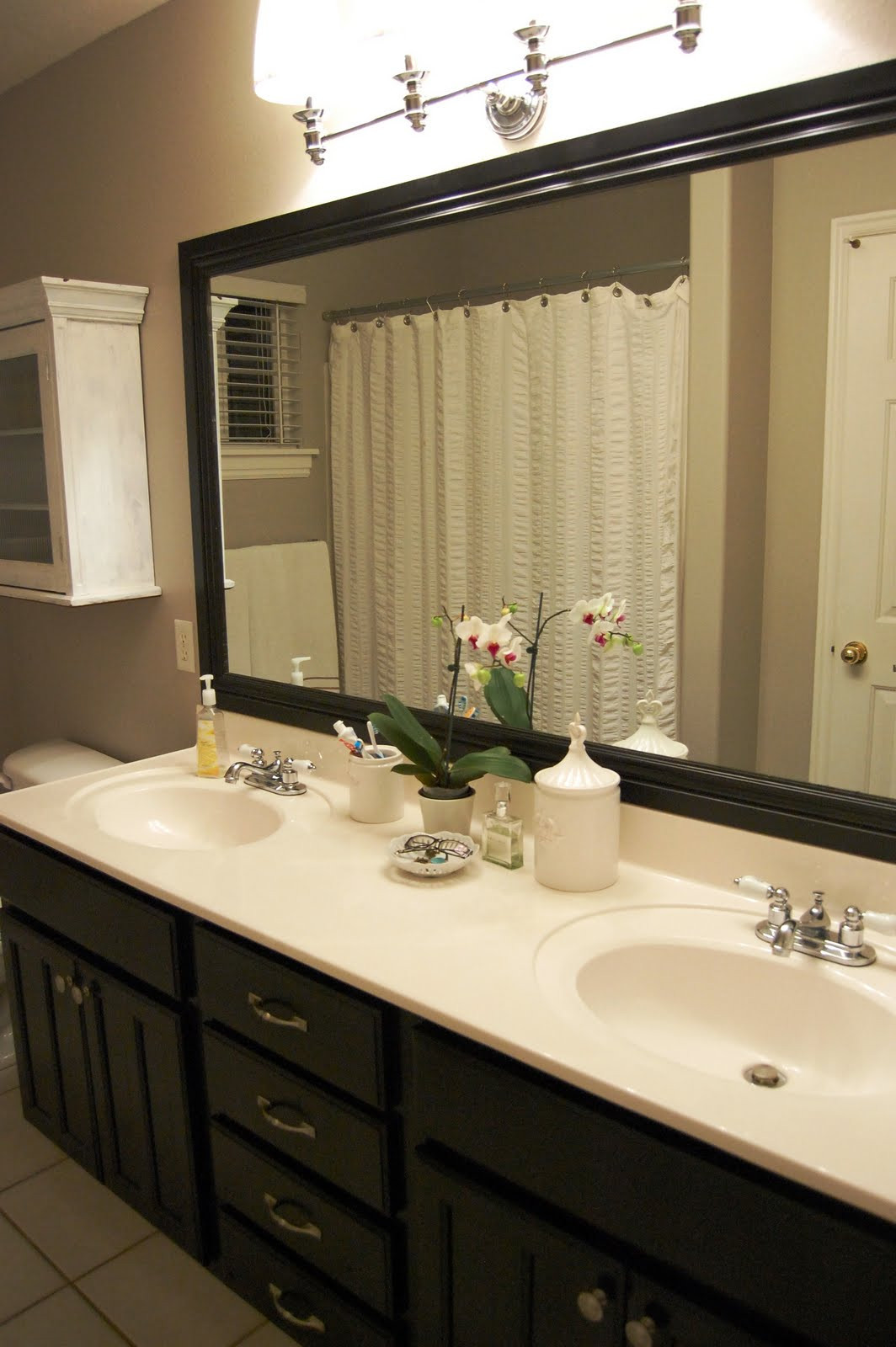 Bathroom Framed Mirrors
 Design Gal & Her Handyman bathroom mirror frame