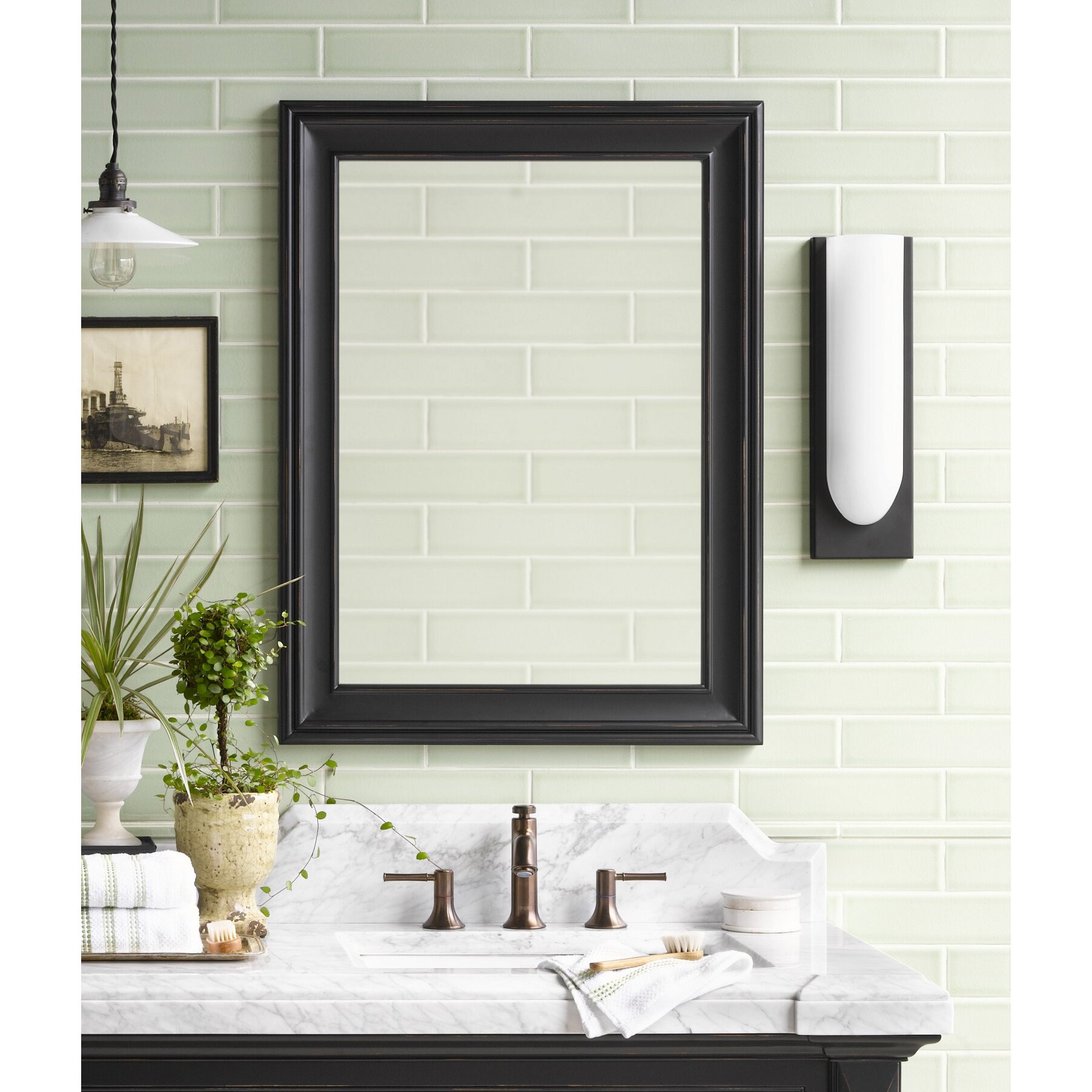 Bathroom Framed Mirrors
 Traditional 24" x 32" Solid Wood Framed Bathroom Mirror in