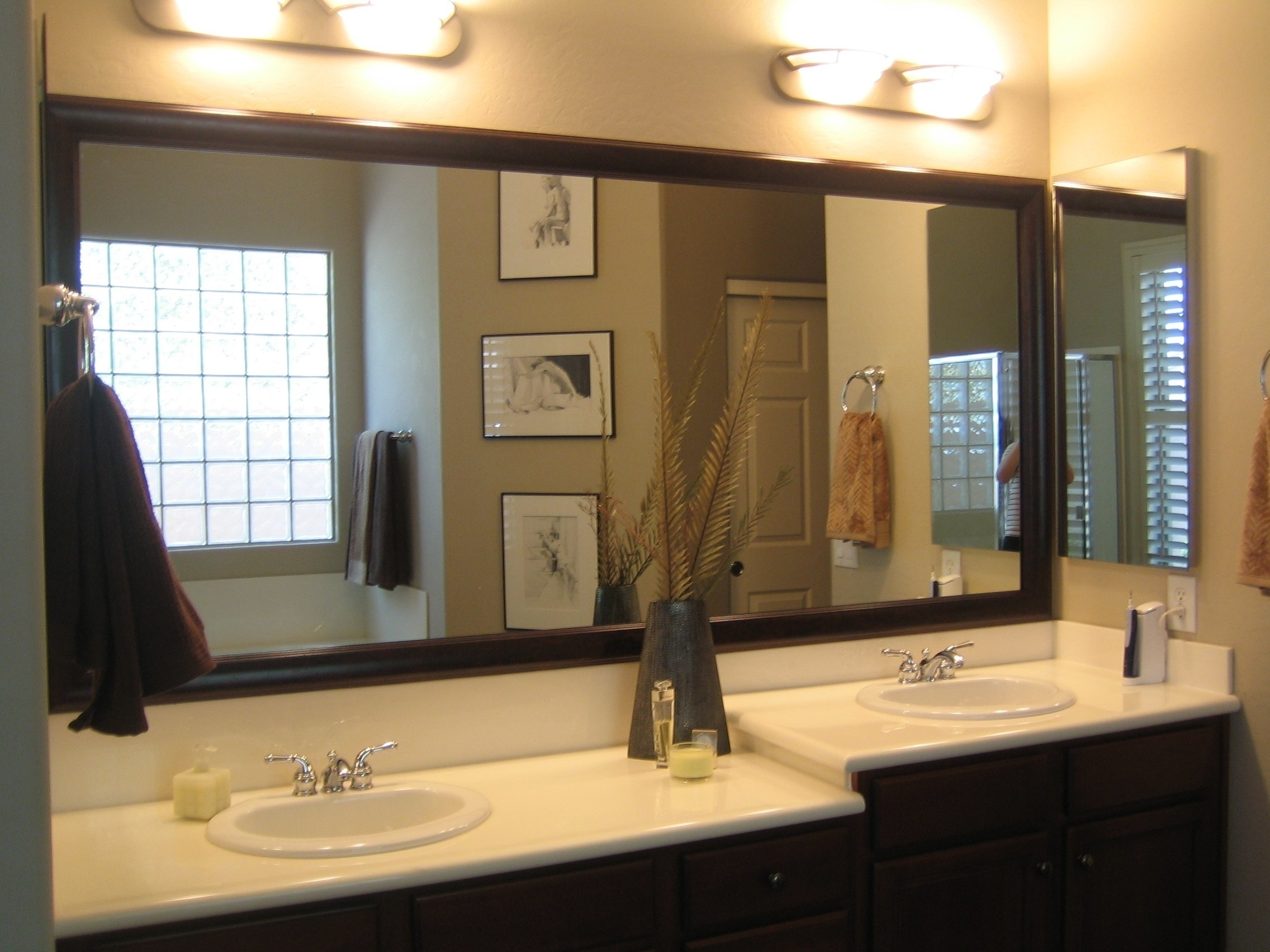 Bathroom Framed Mirrors
 Bathroom mirrors separate or one big piece of glass