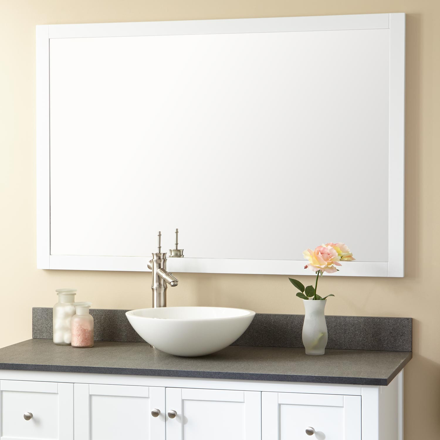 Bathroom Framed Mirrors
 Everett Vanity Mirror White Framed Mirrors Bathroom