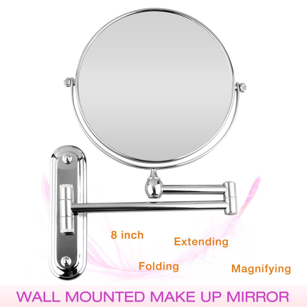 Bathroom Magnifying Mirror
 8 Wall Mounted Swivel Extending Shaving 10X Magnifying