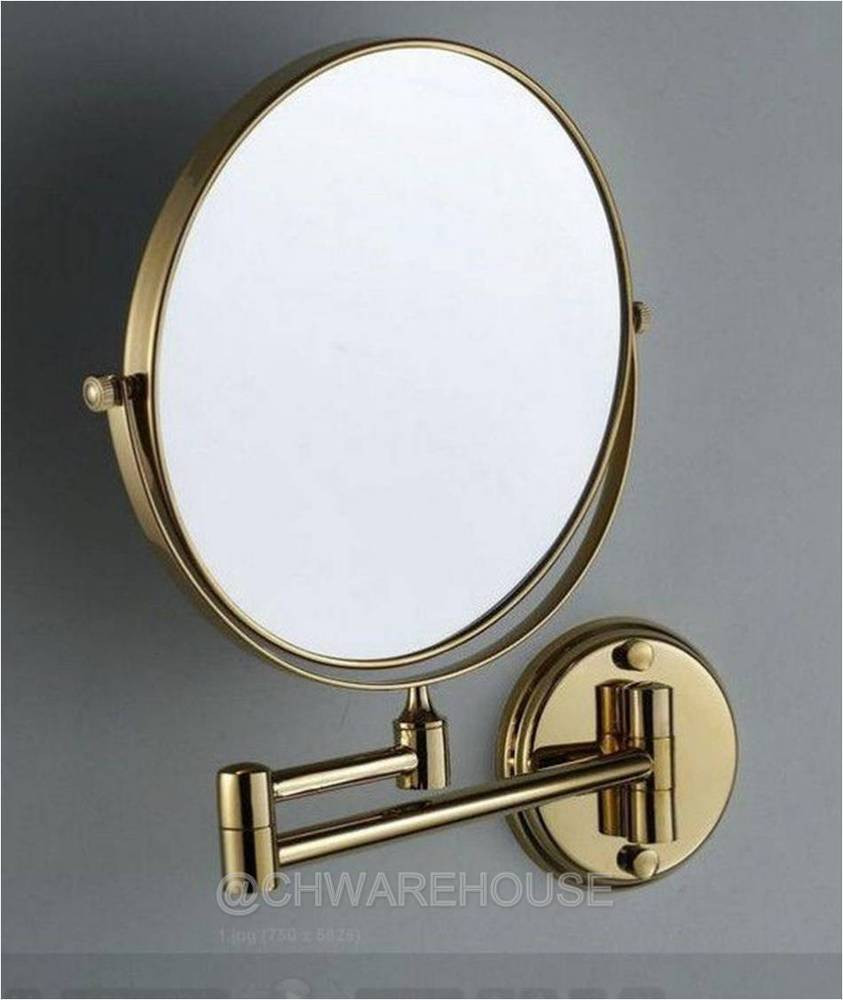 Bathroom Magnifying Mirror
 GOLD 8" MAGNIFYING MIRROR FOR BATH MAKEUP WALL MOUNTED