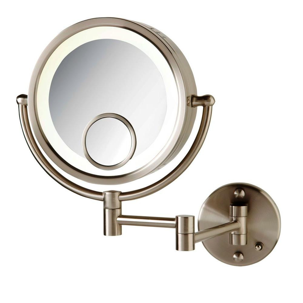 Bathroom Magnifying Mirror
 SEE ALL 8 in x 8 in Round Lighted Direct Wired Wall