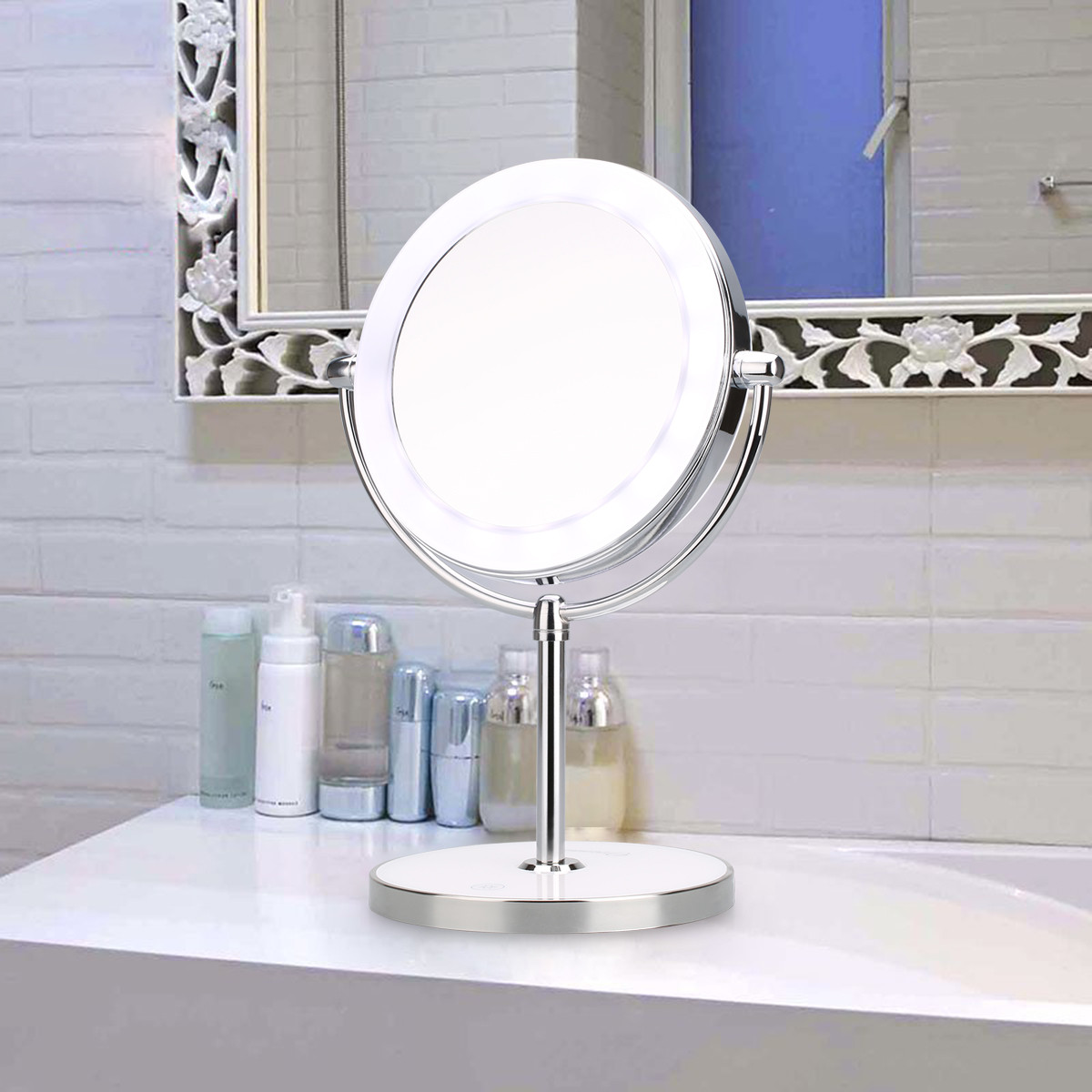 Bathroom Magnifying Mirror
 Double Side 7X Magnifying LED Makeup Mirror Illuminated