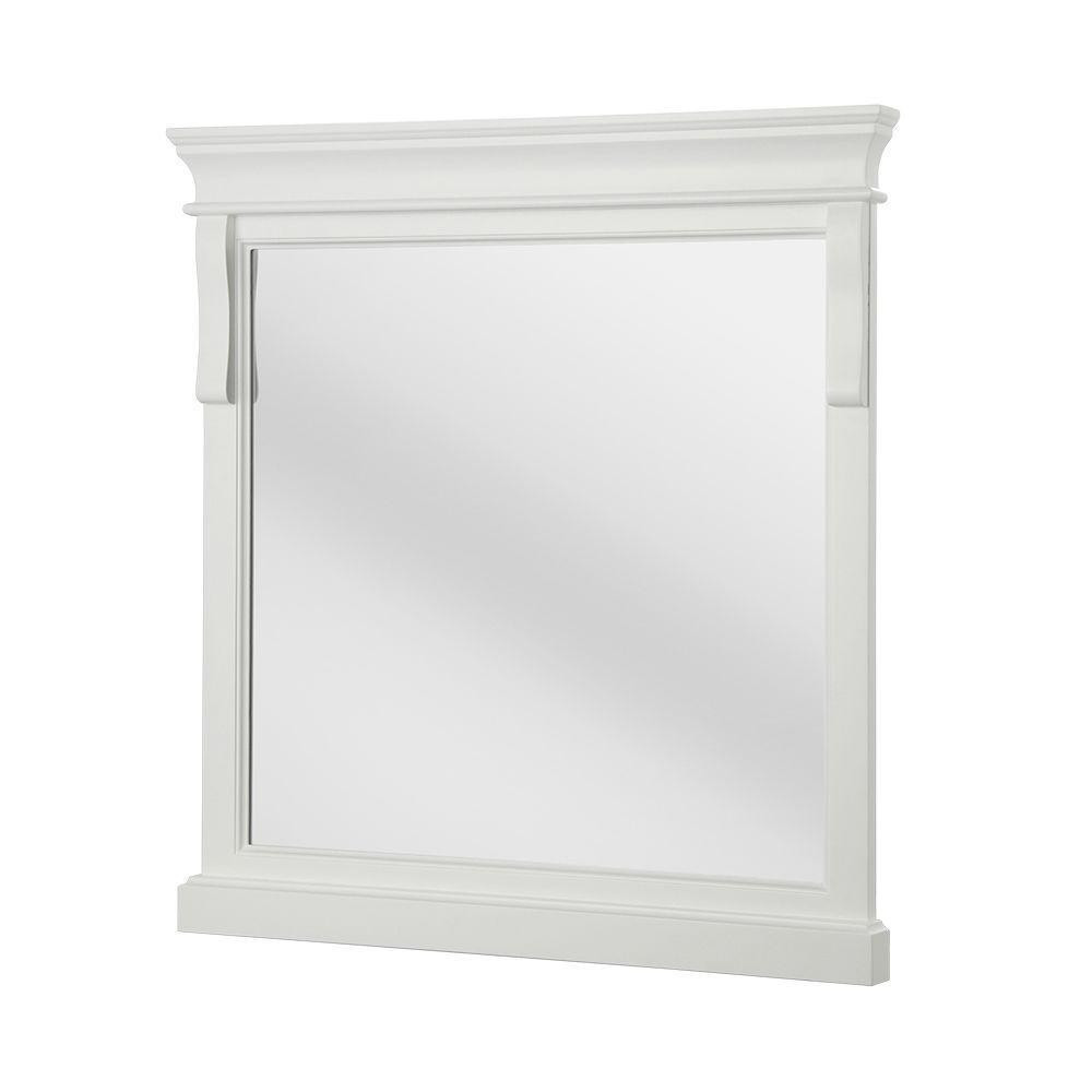 Bathroom Mirrors At Home Depot
 Elegant Wall Mirror Sleek White Wood Frame Bathroom Vanity