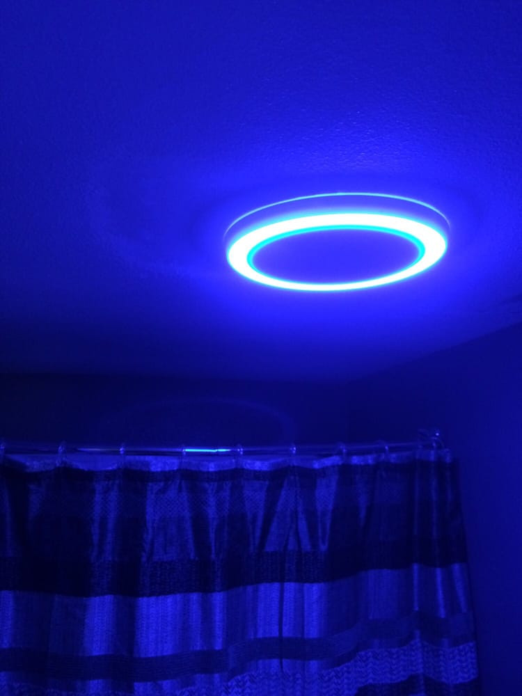 Bathroom Night Light
 Blue LED light Night light bathroom fan with 2 Bluetooth