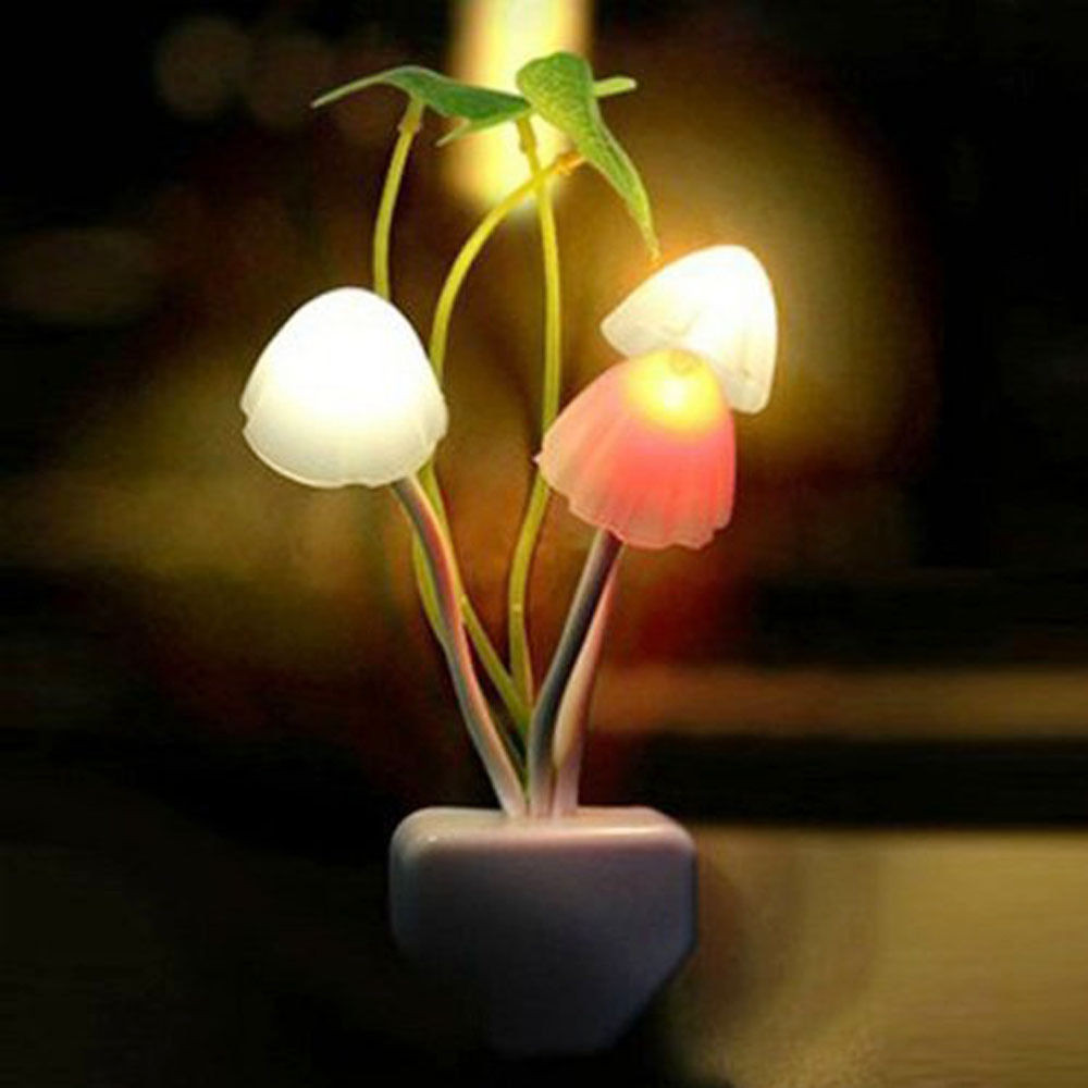 Bathroom Night Light
 NEW Lovely Color Rainbow Mushroom LED Night Light plug in