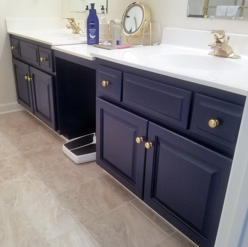 Bathroom Paint Finish
 Coastal Blue Bathroom Vanity