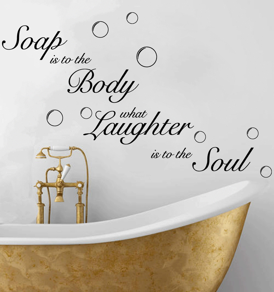 Bathroom Sayings Wall Art
 Soap Soak Bubbles Bathroom Quote Toilet Wall Sticker Decal