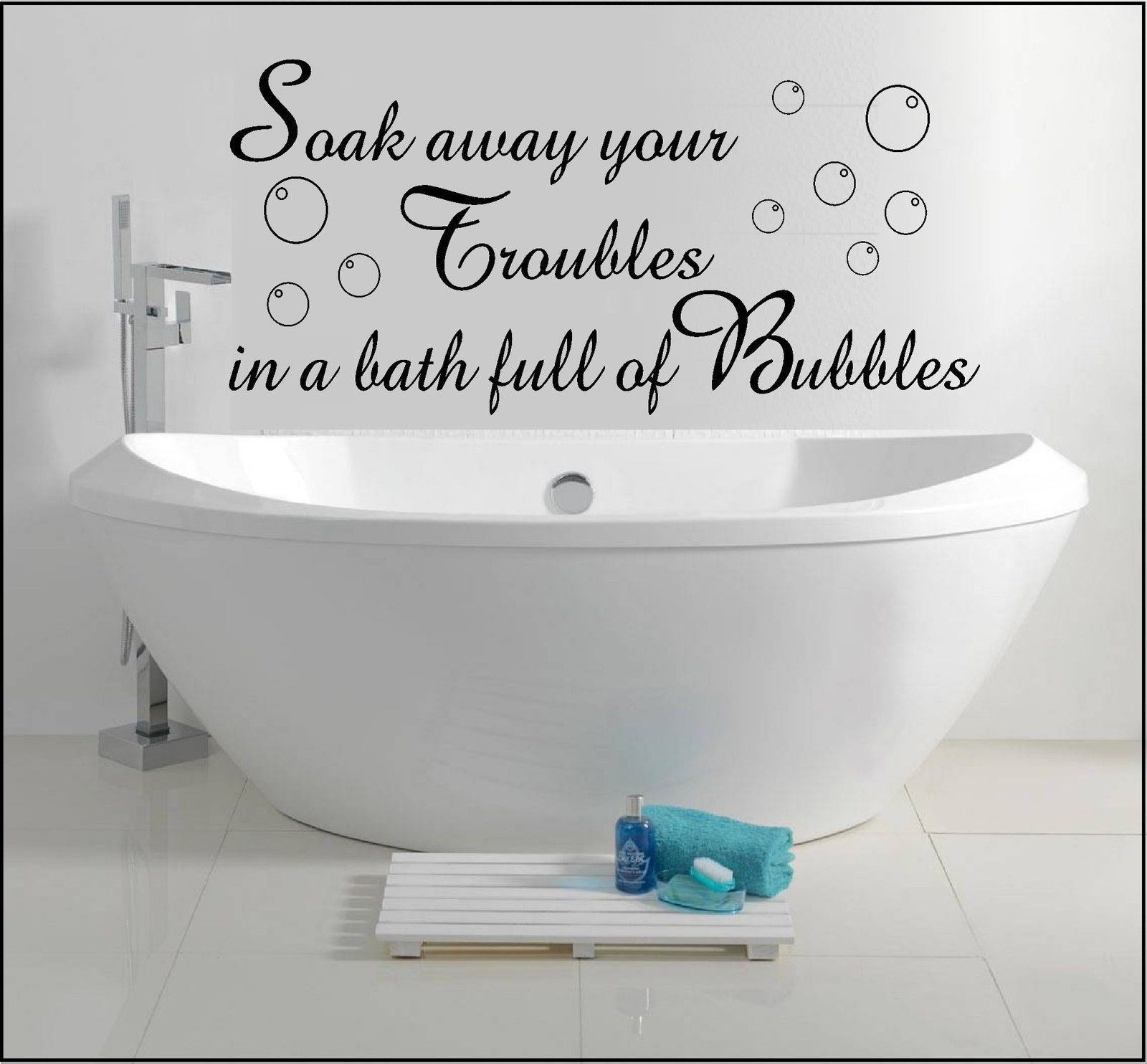 Bathroom Sayings Wall Art
 Wall Art Sticker Quote Decal Soak Away Bath Bubbles