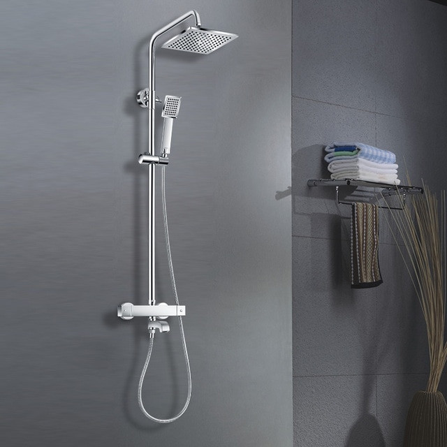Bathroom Shower Heads And Faucets
 Double shower head mixer shower brass chrome bathroom