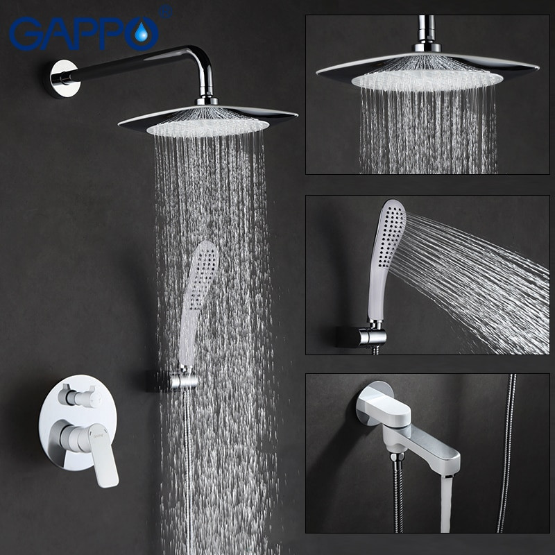 Bathroom Shower Heads And Faucets
 GAPPO Wall bathroom shower faucet set bronze rainfall