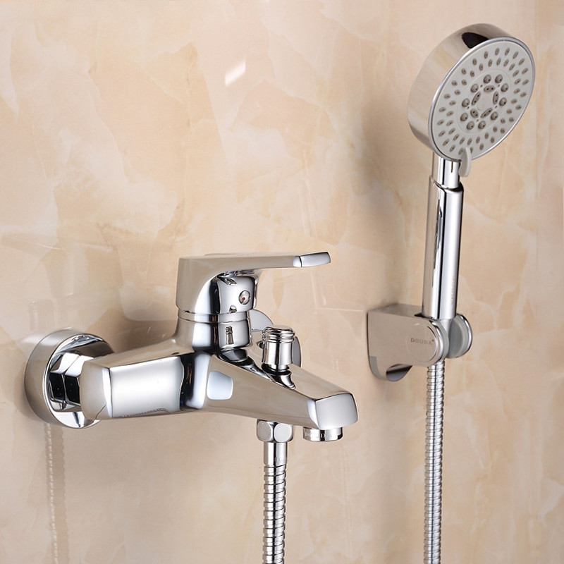 Bathroom Shower Heads And Faucets
 Wall Mounted Bathroom Faucet Bath Tub Mixer Tap With Hand