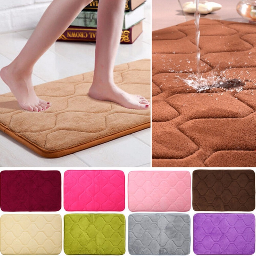 Bathroom Shower Mats
 Absorbent Bathroom Mat Memory Foam Non slip Kitchen Floor