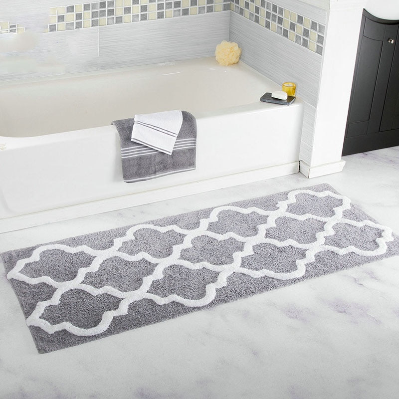 Bathroom Shower Mats
 45 120CM Extra Long Geometric Patterned Microfiber