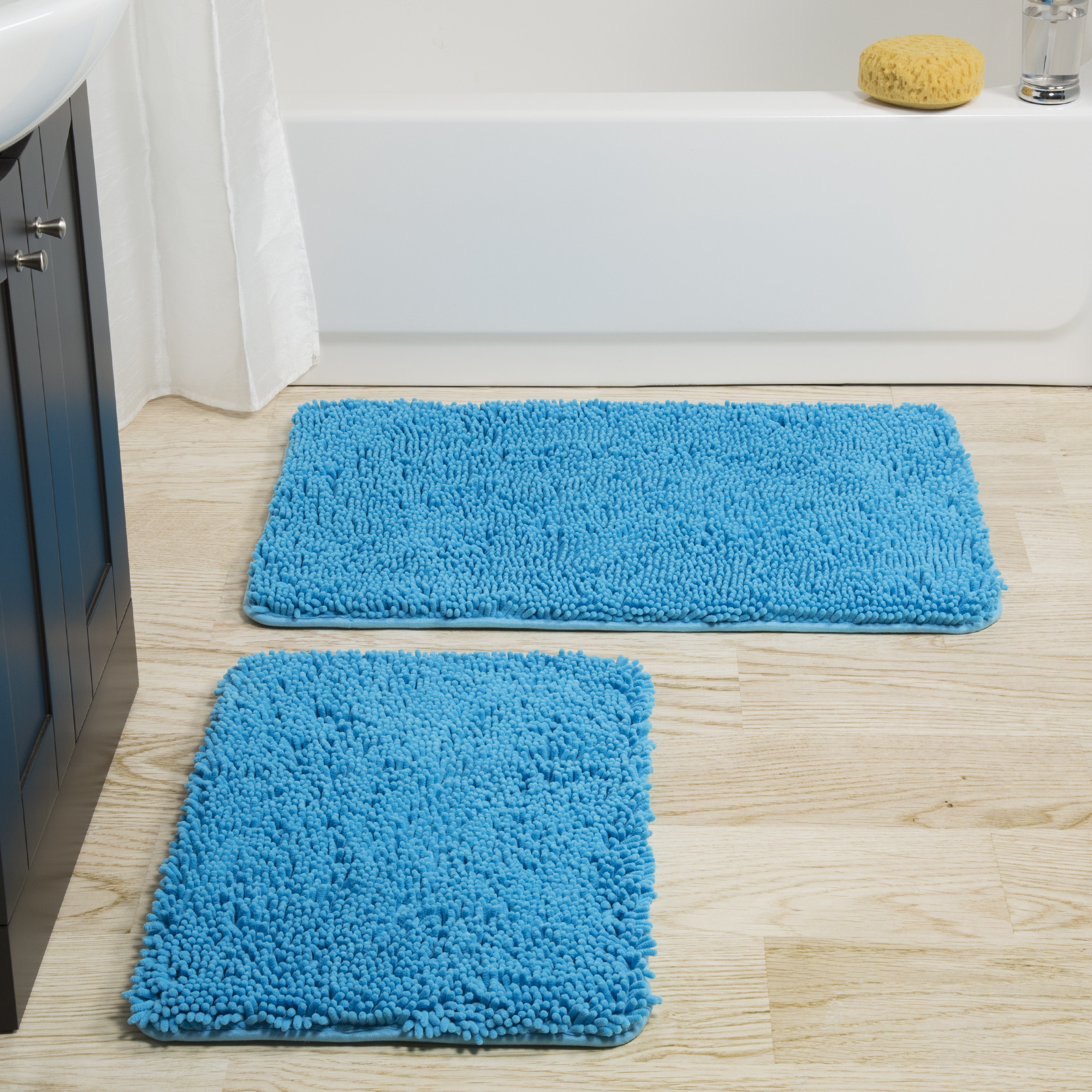 Bathroom Shower Mats
 Somerset Home 2 Piece Memory Foam Bath Mat Blue