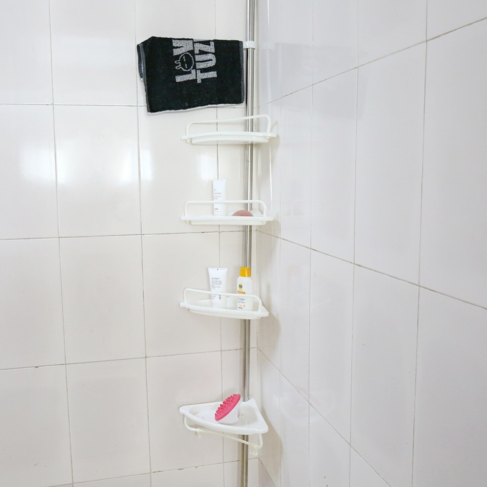 Bathroom Shower Shelves
 1 Pcs Stainless Steel 4 Tier Telescopic Bathroom Corner