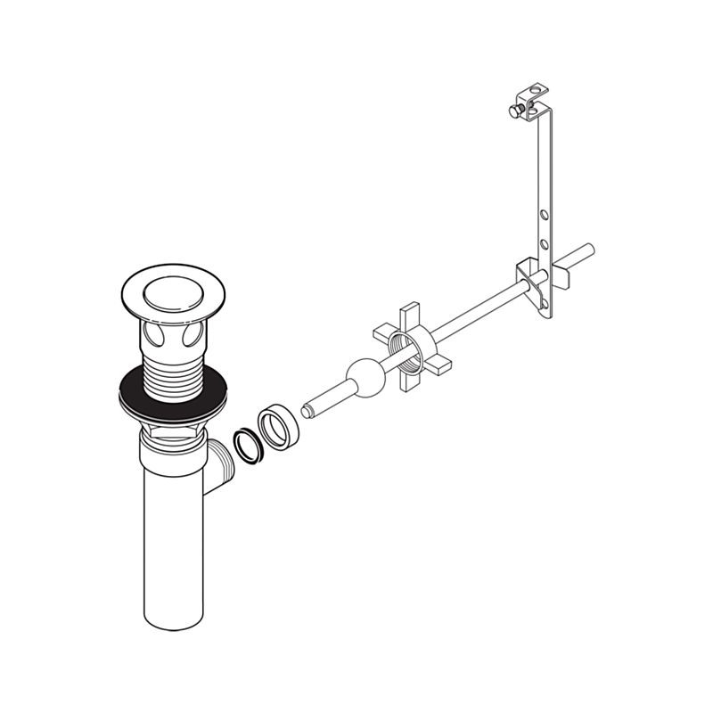 Bathroom Sink Drain Parts Diagram
 RP SS Delta Drain Assembly 50 50 Lavatory