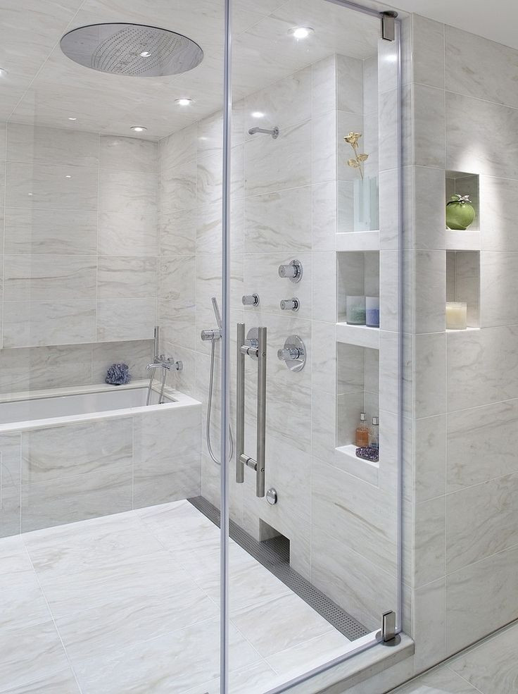 Bathroom Tile Shelves
 Tiled Shower Niche & Shower Shelf = Bathroom Awesome