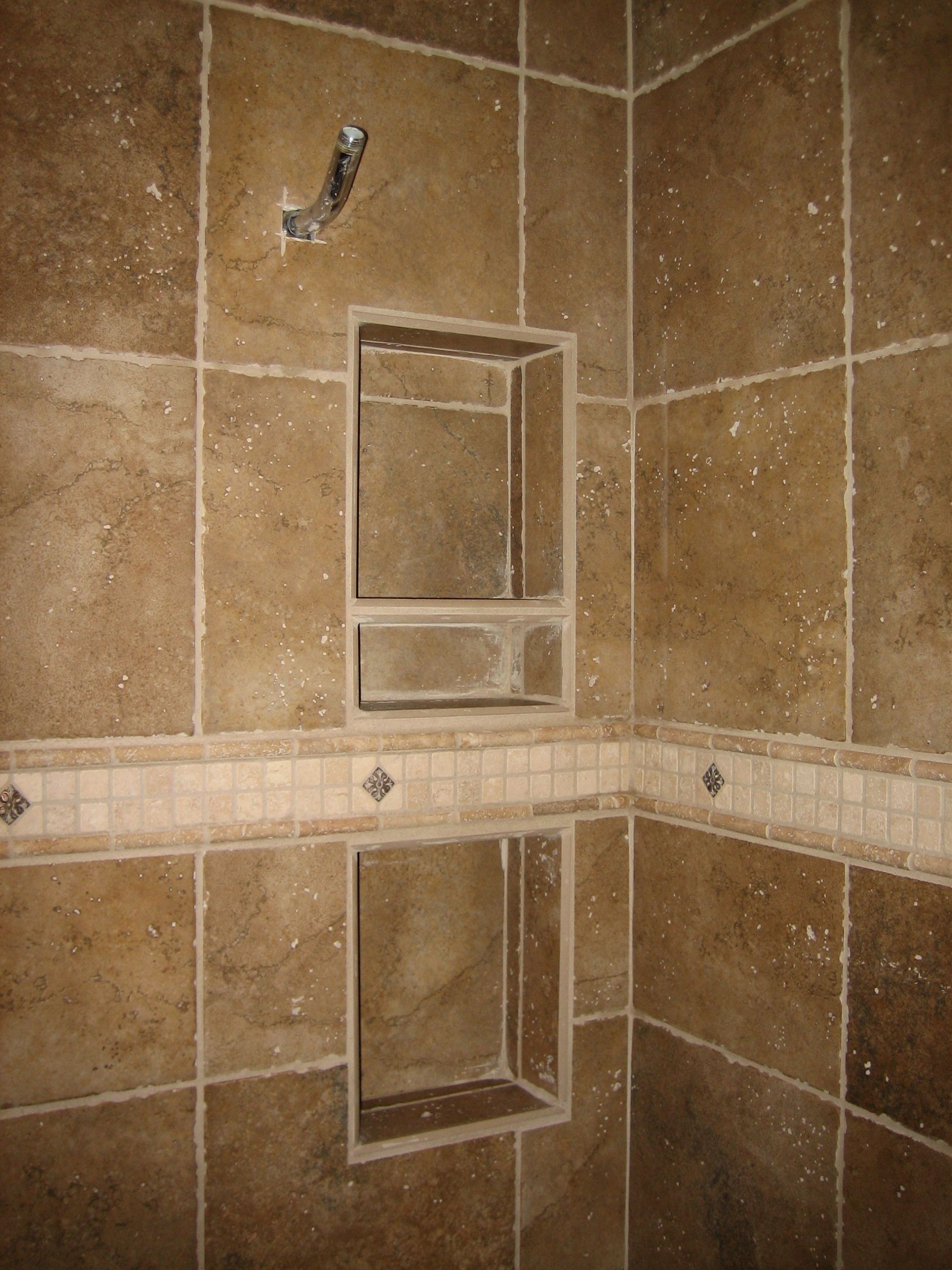 Bathroom Tile Shelves
 Do It Yourself Recessed Tile Shelves for Showers