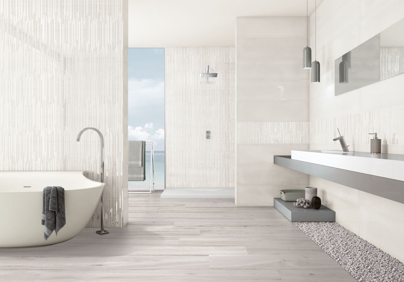 Bathroom Tiles Combination
 Intuition 12x40 Wall & Floor bination Tile Collection