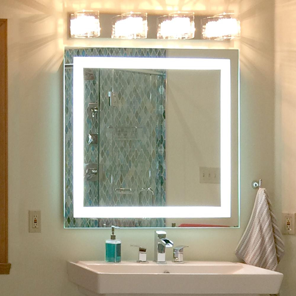 Bathroom Vanity And Mirror
 Front Lighted LED Bathroom Vanity Mirror 36" x 36