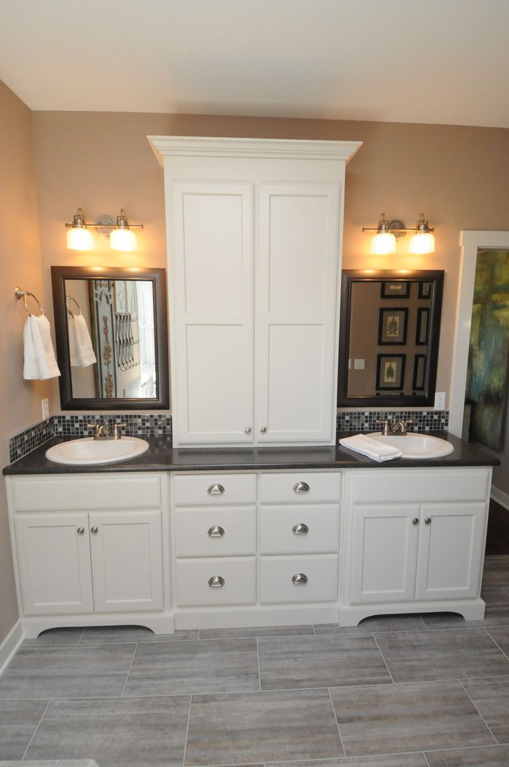 Bathroom Vanity With Linen Cabinet
 171 best Home Hall Bath Cabinetry images on Pinterest