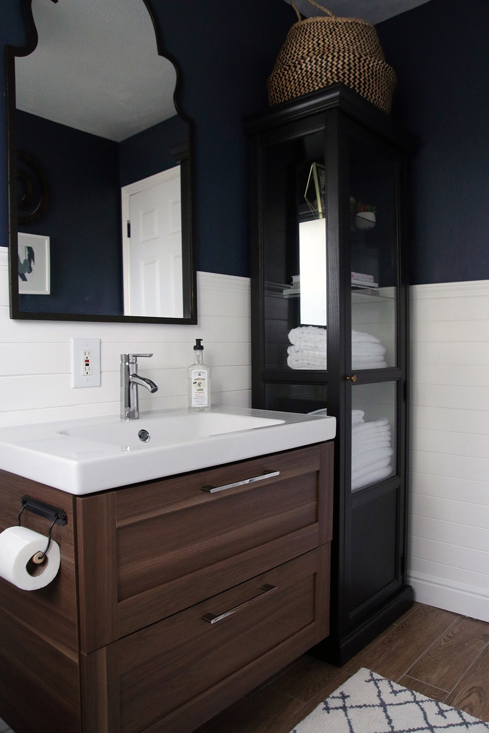 Bathroom Vanity With Linen Cabinet
 A Half bath refresh Chris Loves Julia