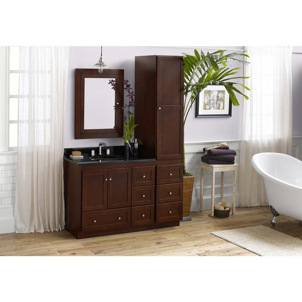 Bathroom Vanity With Linen Cabinet
 Shop Ronbow Shaker 36 inch Bathroom Vanity Set in Dark