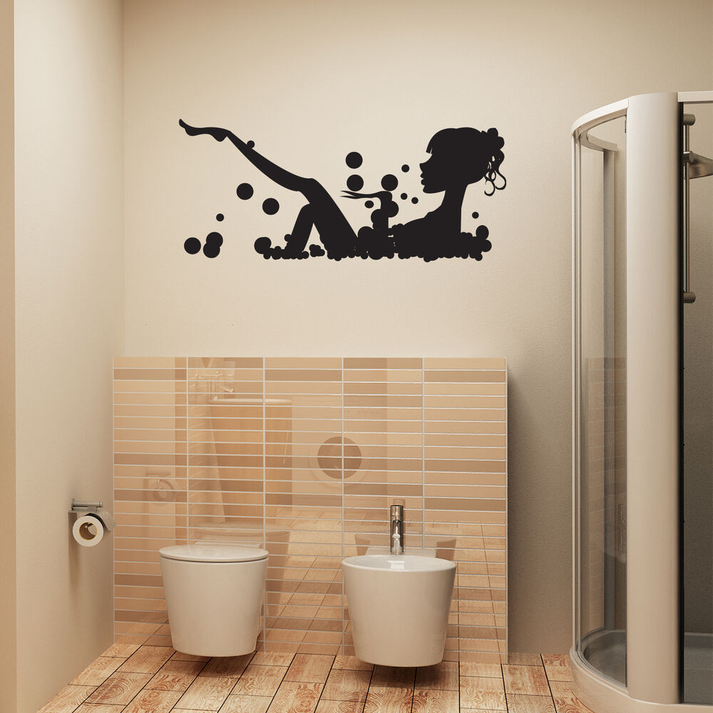 Bathroom Wall Decals
 Bathroom Wall Art Sticker Girl In Bubble Bath Vinyl Wall
