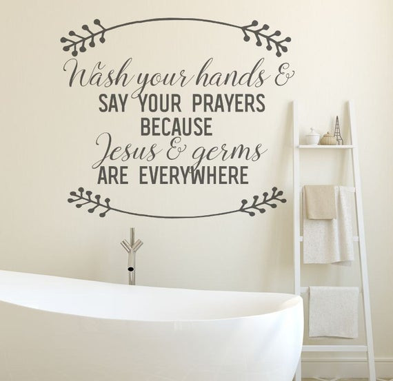 Bathroom Wall Decals
 Bathroom Wall Decal Wall Decals Jesus and Germs Bathroom