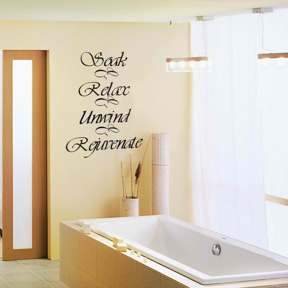 Bathroom Wall Decals
 Bathroom Wall Decal Quote Soak Relax Unwind Rejuvenate