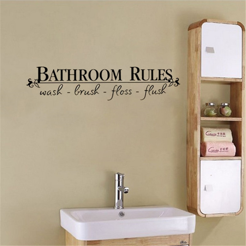 Bathroom Wall Decor Stickers
 1pc Removable Bathroom Wall Decal DIY Letter Bathroom