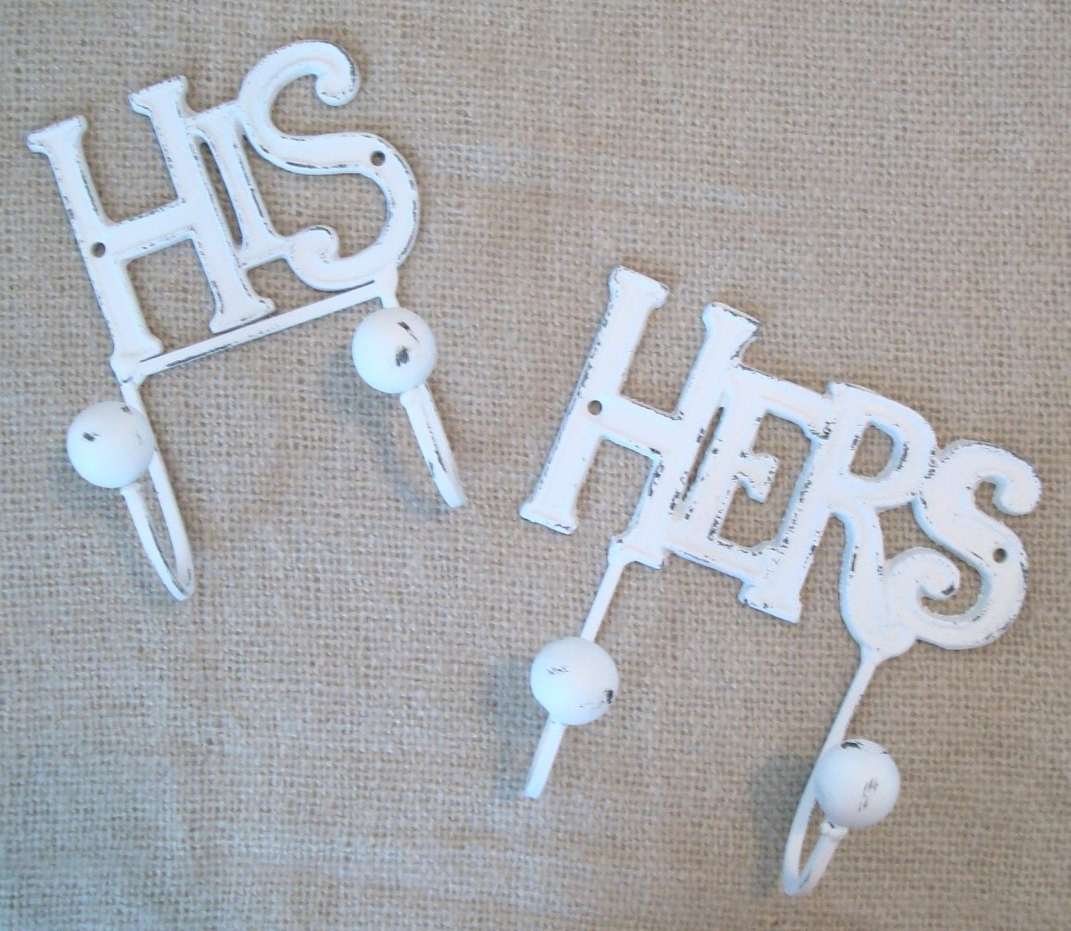 Bathroom Wall Hooks
 His and Hers Wall Hooks Shabby Chic Bathroom Decor Towel