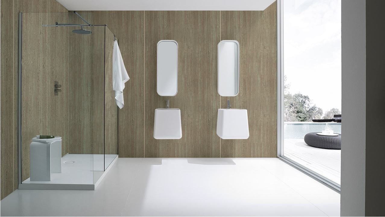 Bathroom Wall Laminate
 Aquabord 1200mm Shower Wall Panels Classic Marble