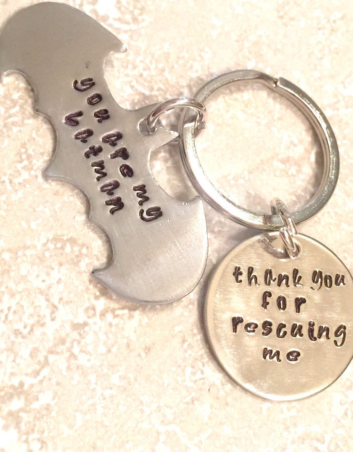 Batman Gift Ideas For Boyfriend
 Batman Keychain Batman Gift hand Stamped Superhero