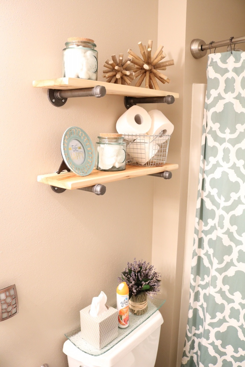 Beach Decor DIY
 DIY Rustic Industrial Bathroom Shelves and Beach Decor