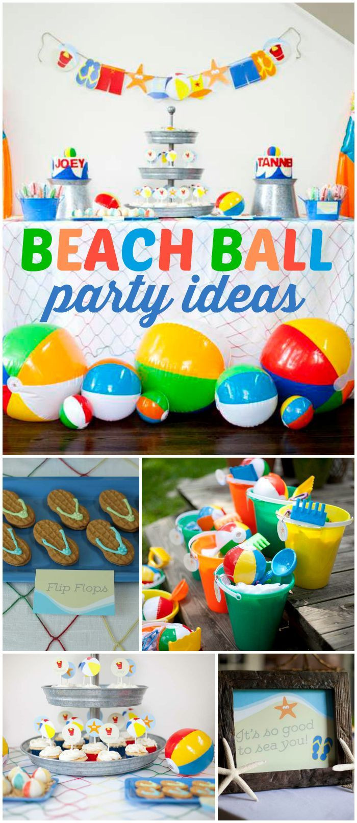 Beach Party For Kids
 Lots of colorful beach balls are at this fun party See