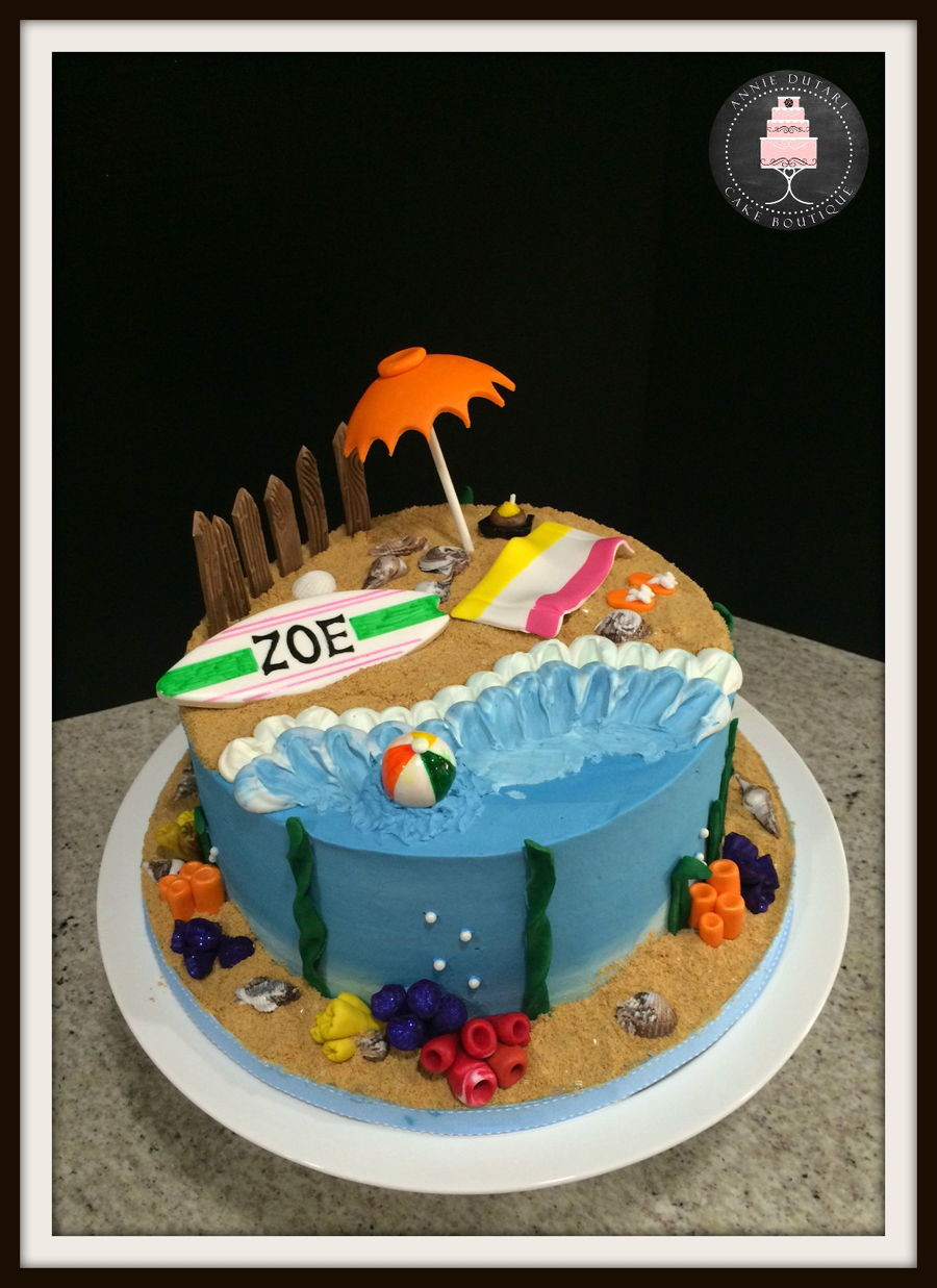 Beach Theme Birthday Cake
 Beach Themed Cake CakeCentral