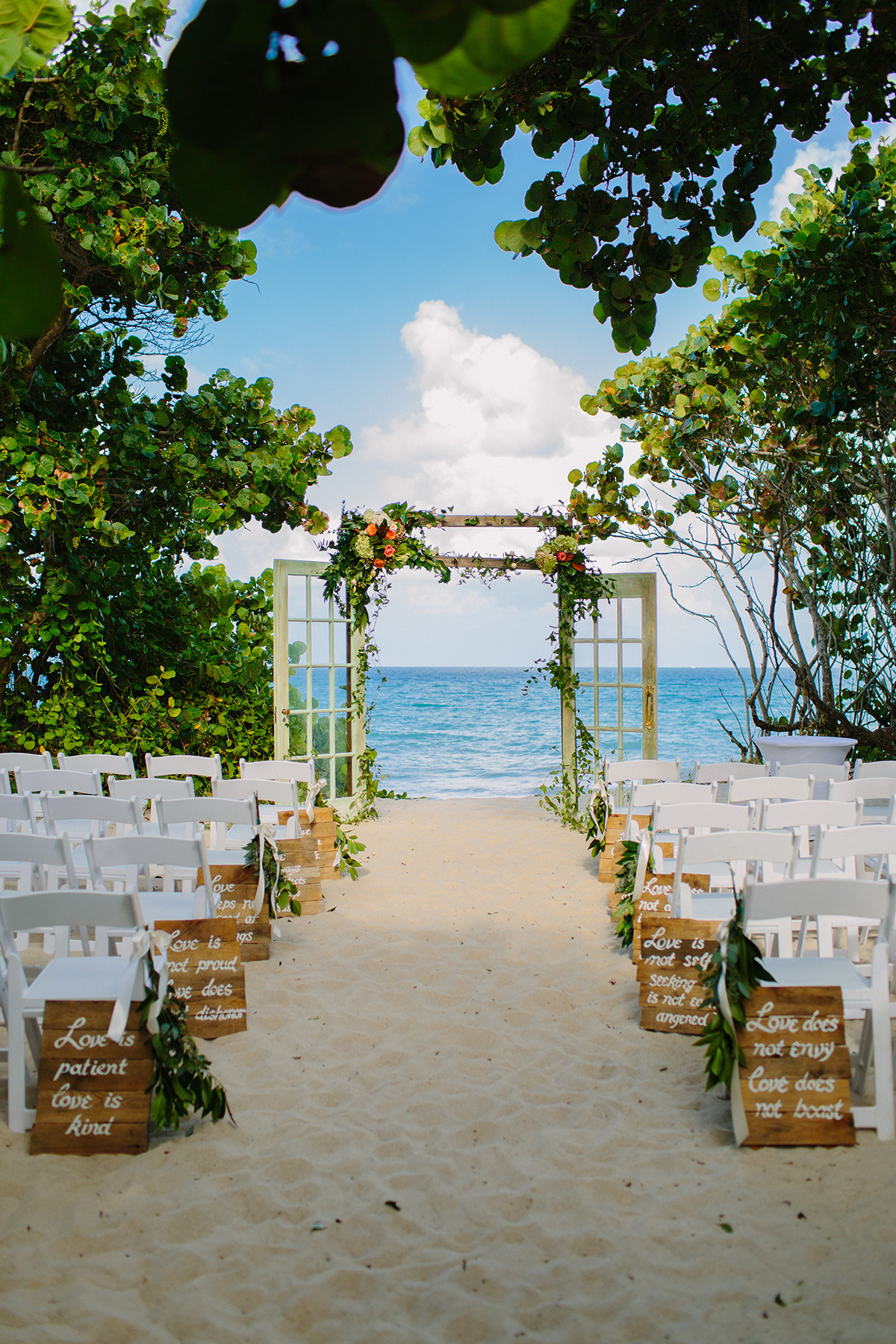 Beach Wedding Ceremony Ideas
 Green Peach and Gold Jupiter Beach Resort Wedding