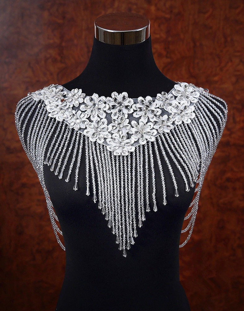 Beaded Body Jewelry
 Vintage Wedding Bridal Shoulder Body Chain Necklace