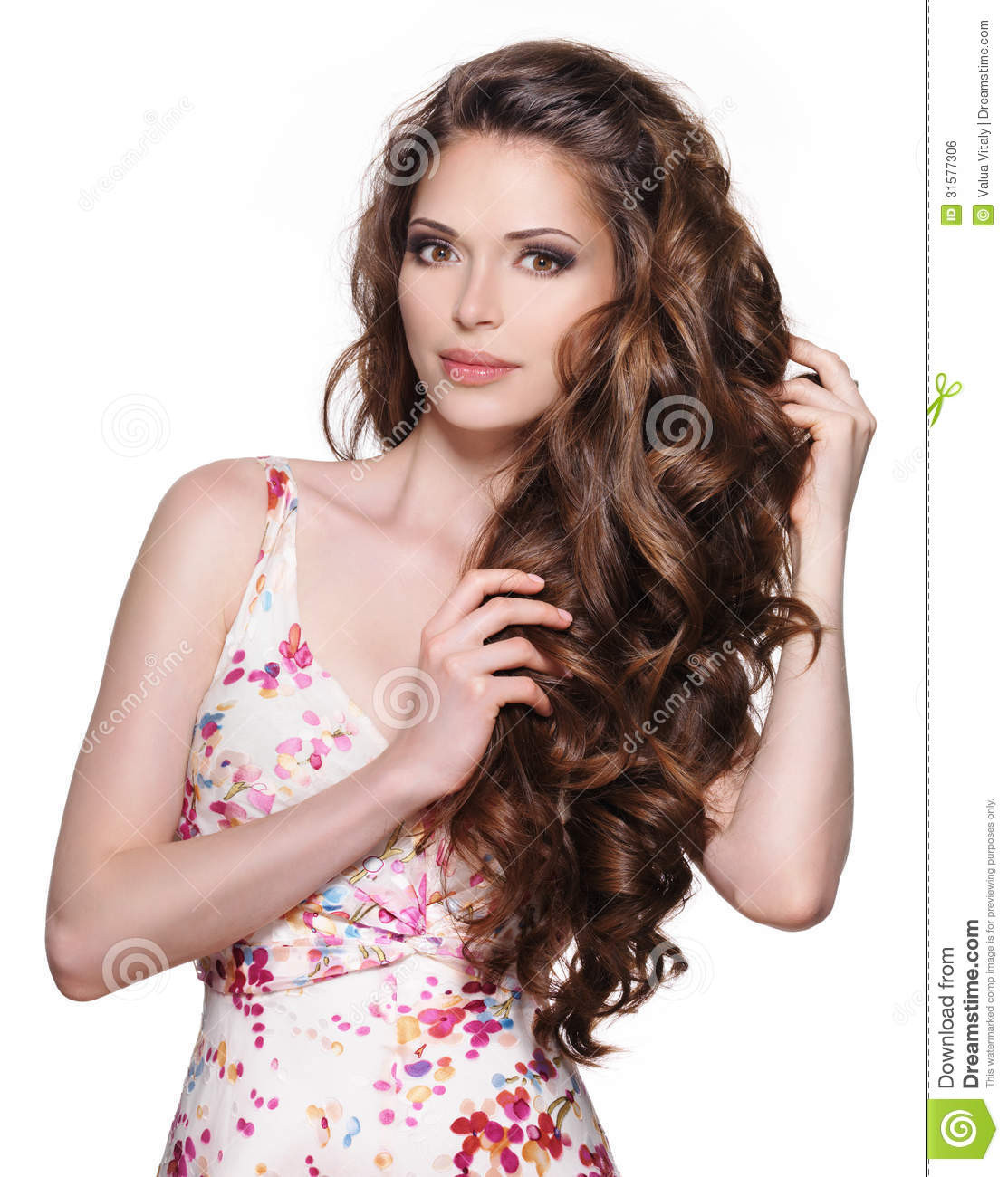 Beautiful Adult Women
 Beautiful Adult Woman With Long Brown Curly Hair Stock