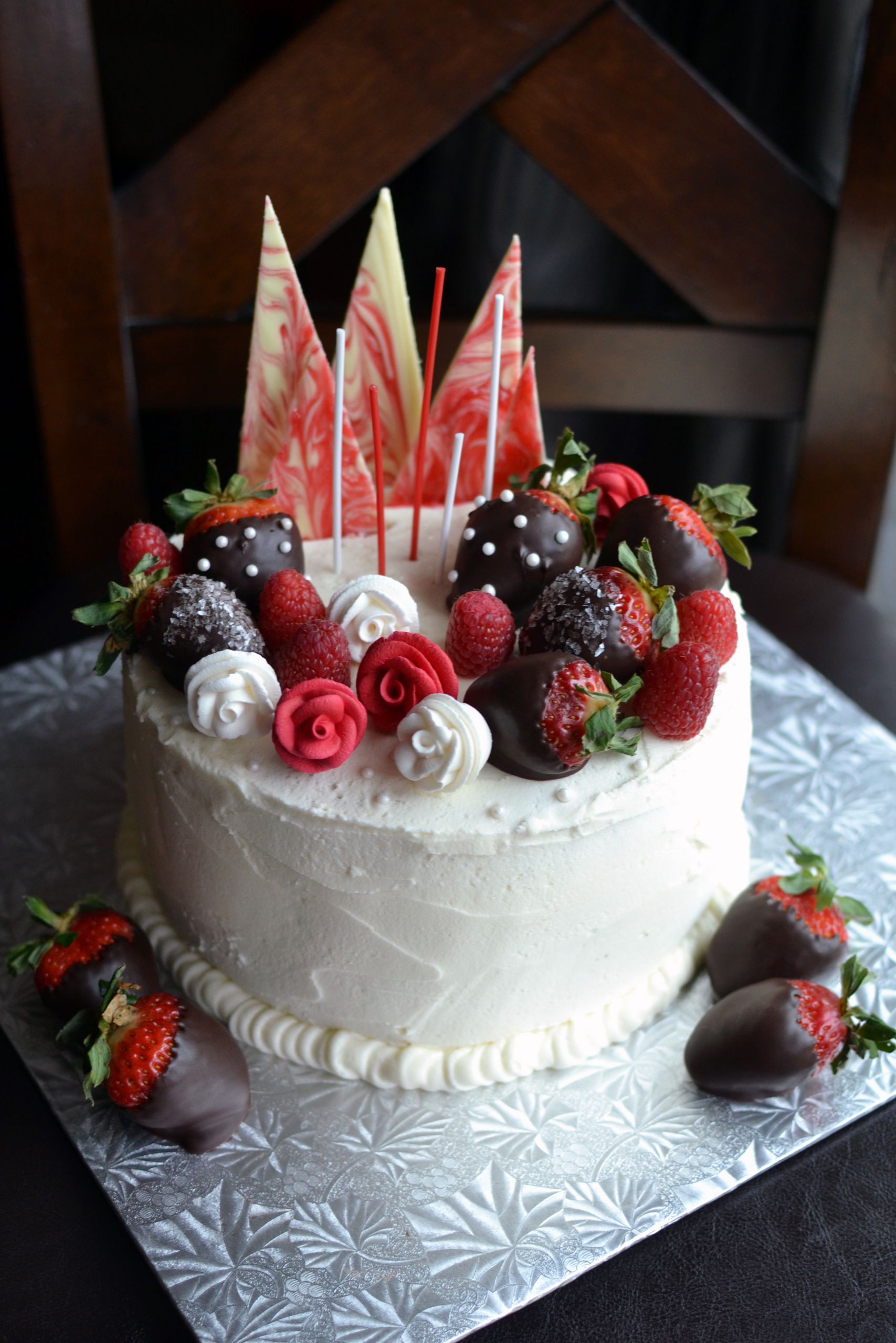 Beautiful Birthday Cakes
 Chocolate Covered Strawberry Cake with White Chocolate