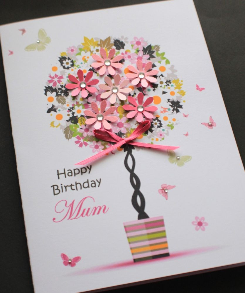 Beautiful Birthday Cards
 A5 Handmade Personalised BEAUTIFUL TREE Birthday Card Mum