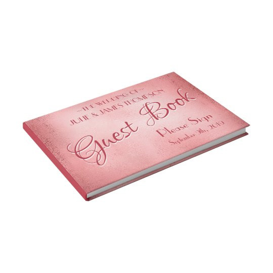 Beautiful Wedding Guest Books
 Beautiful Rose Colored Wedding Guest Book