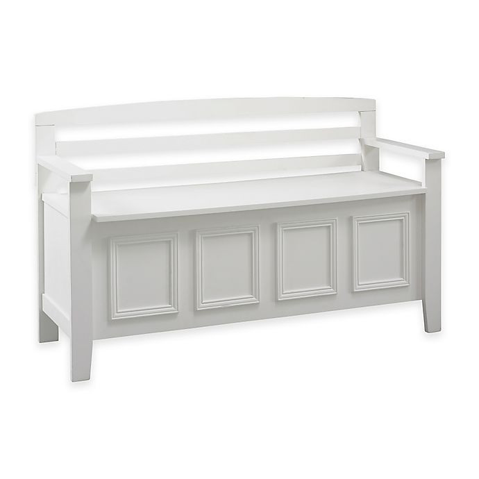 Bed Bath Beyond Storage Bench
 Laredo Storage Bench in White