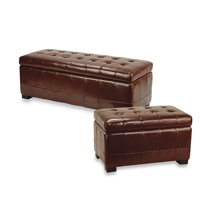 Bed Bath Beyond Storage Bench
 Safavieh Hudson Leather Manhattan Storage Bench in